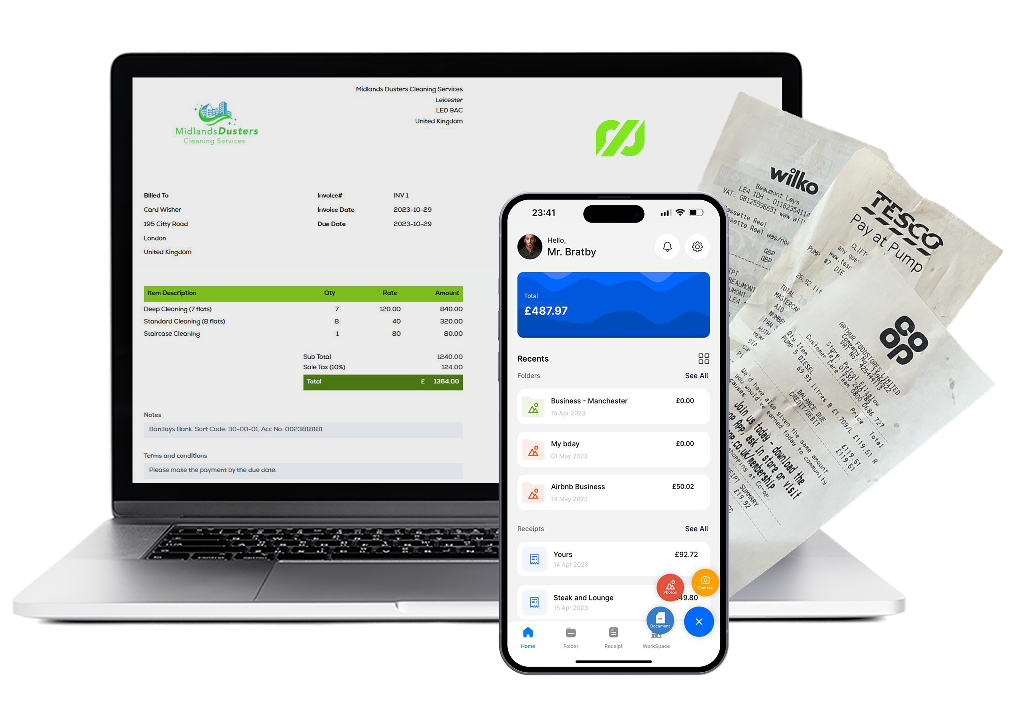 Proceipt, Invoice, Receipt